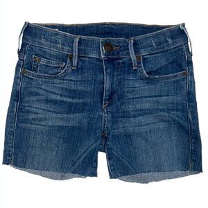 True Religion Cora Women's cut off Distressed Denim Blue Jean Shorts size 25